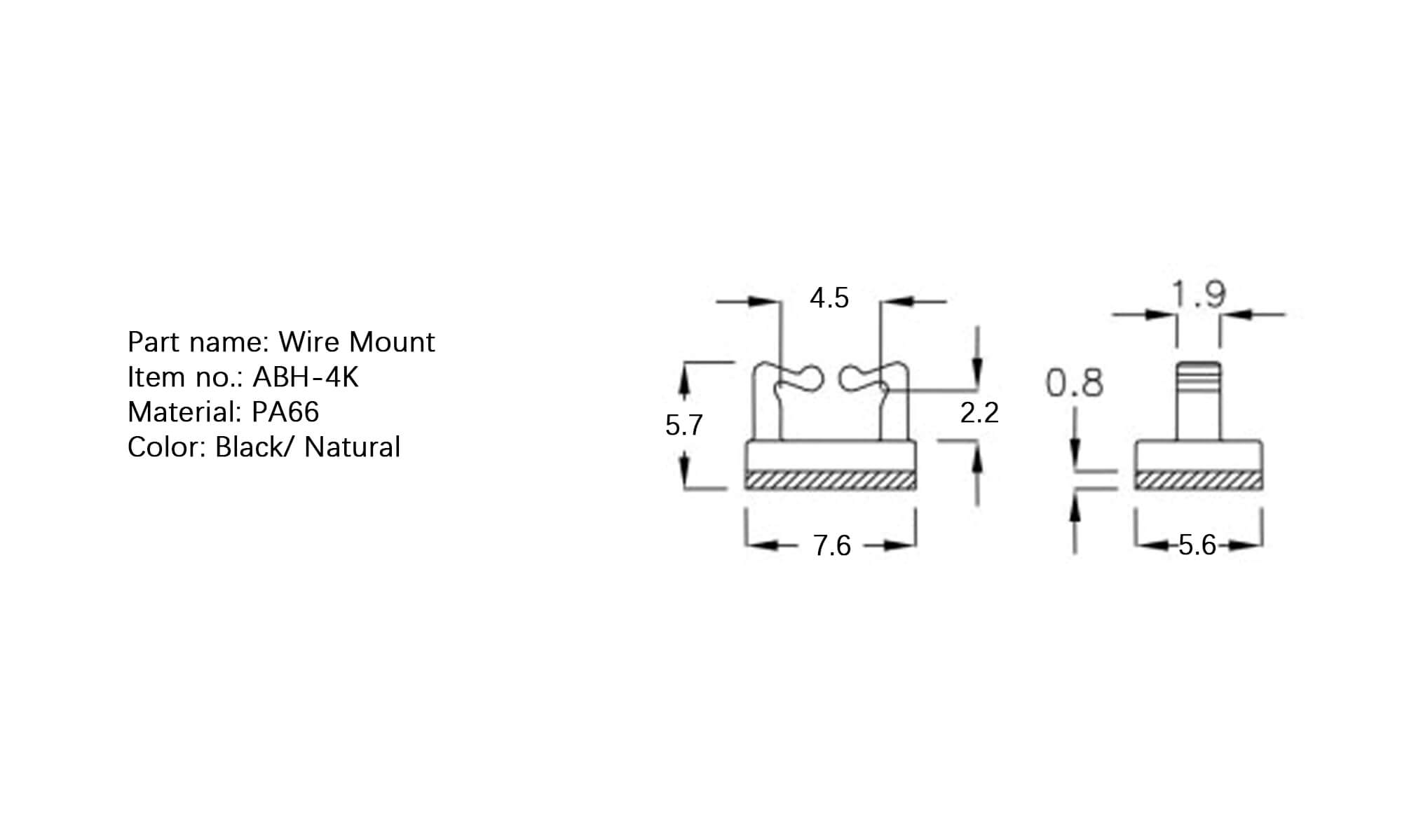 Plastic Wire Mount ABH-4K